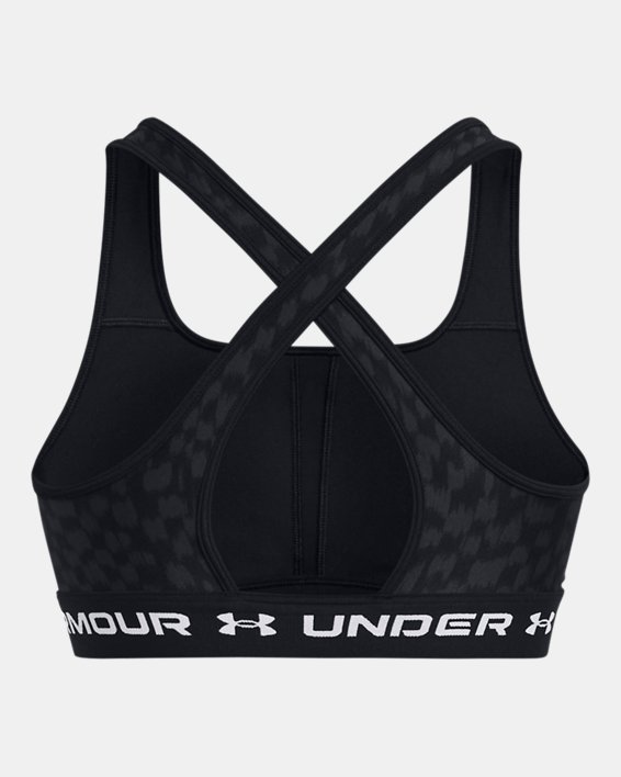 Women's Armour® Mid Crossback Printed Sports Bra, Black, pdpMainDesktop image number 10